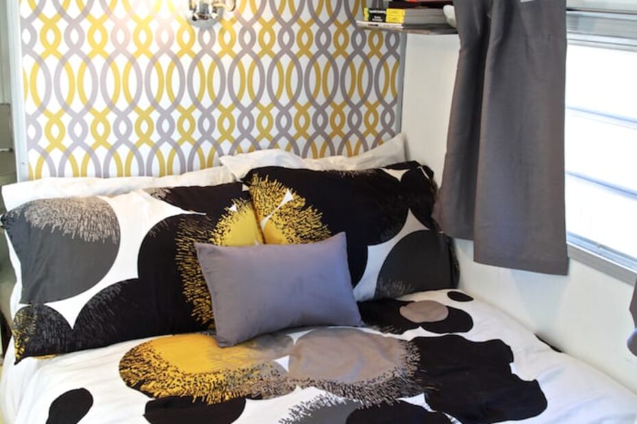 camper renovation - after - bedroom