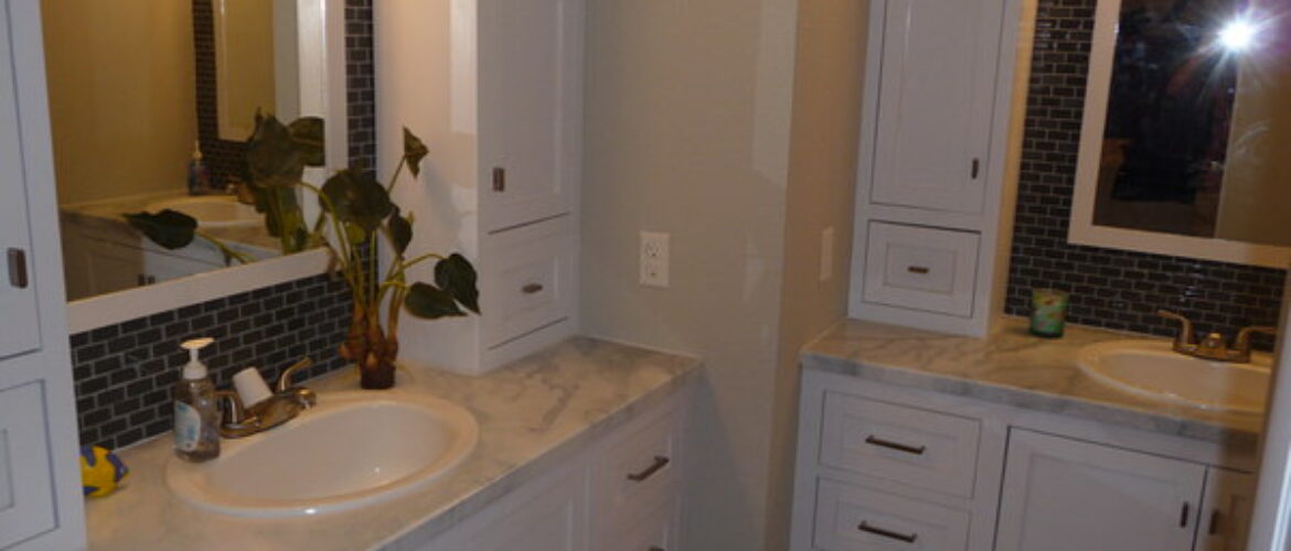 mobile home bathroom before and after-finished look