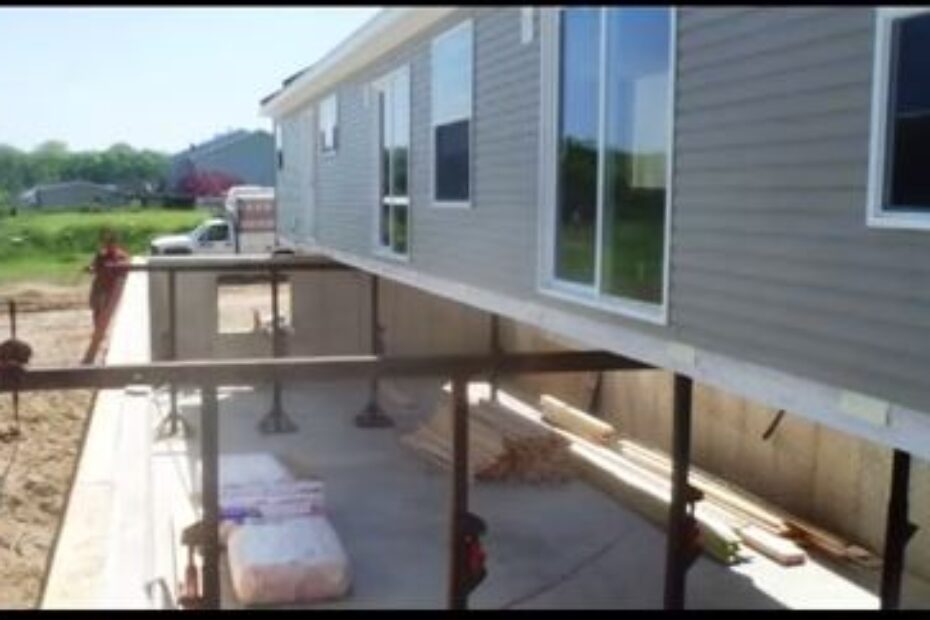 manufactured home installation and setup - placing a manufactured home over a full basement
