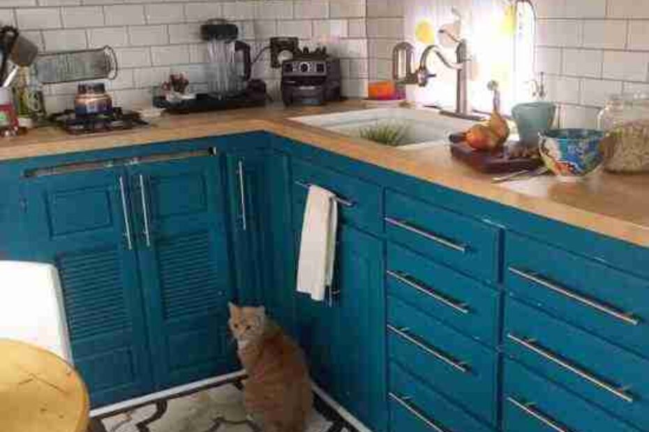 rv remodel - after painting cabinets