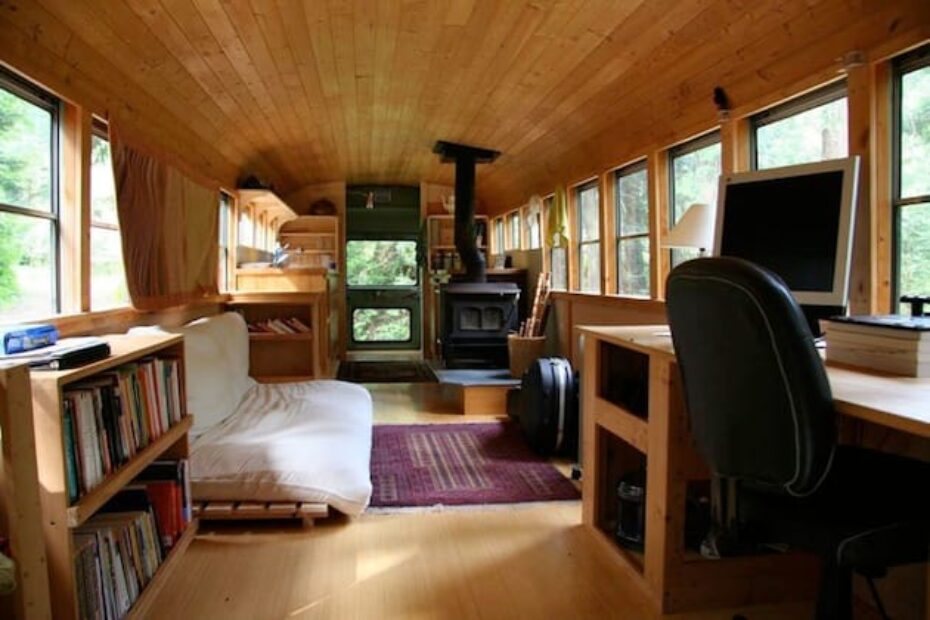 school bus converted into mobile home interior view 2 930x620 c