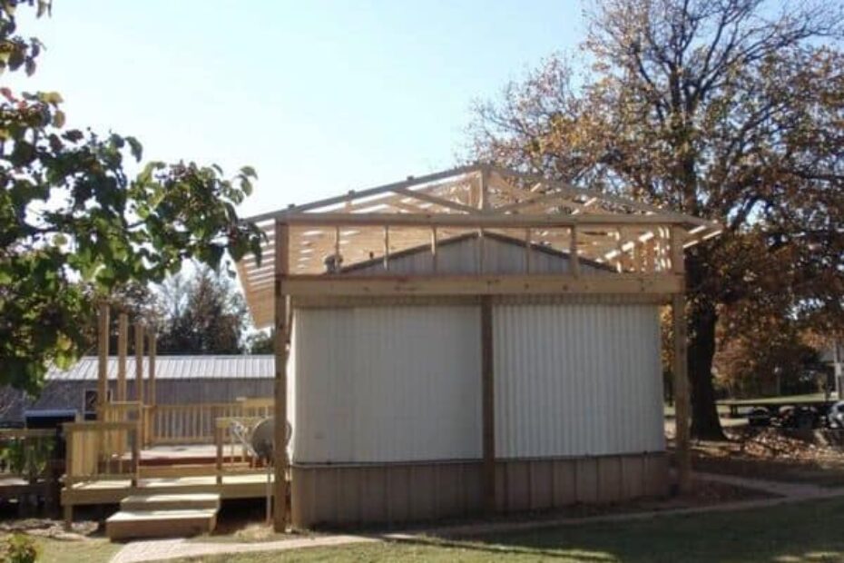 building a self supporting mobile home roof over trusses installed 930x620 c