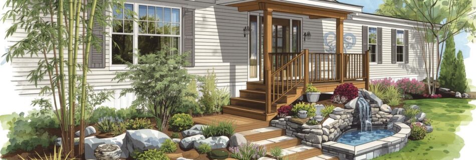 mobile home steps on home watercolor style v2 4 950x320 c