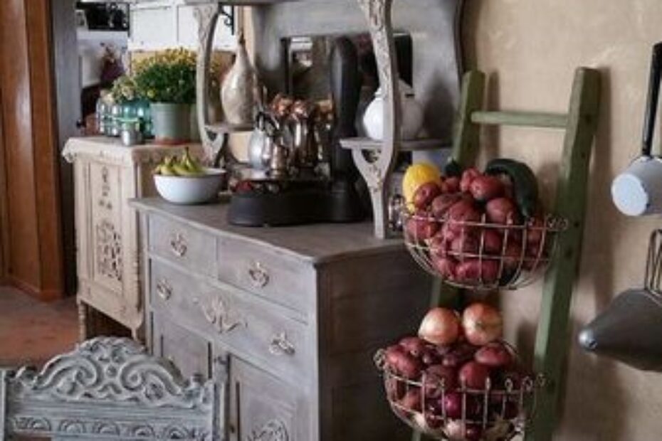 shabby chic remodel update-buffet