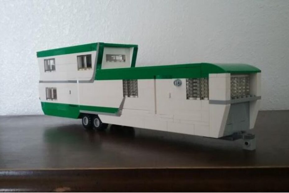 vintage mobile home made from legos