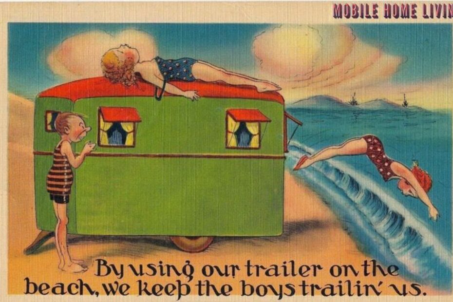 vintage mobile home postcard