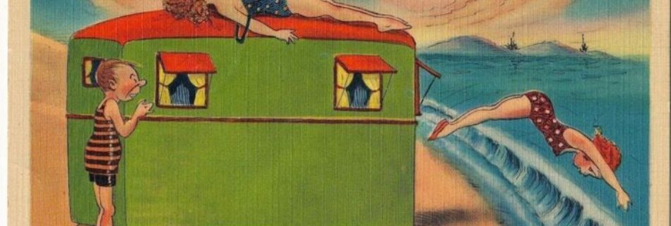 vintage mobile home postcard