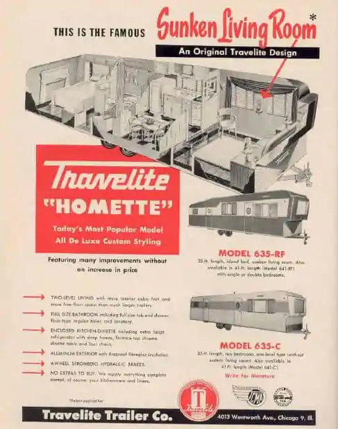 1953 Travelite Homette Ad