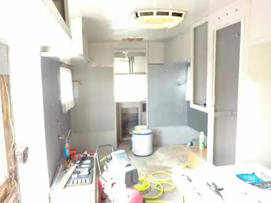 Vintage Camper Restoration - 1962 Streamline Dutchess - Interior During