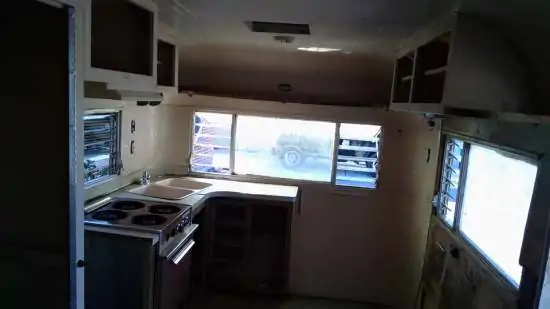 Vintage Camper Restoration - 1962 Streamline Dutchess - Interior During restoration