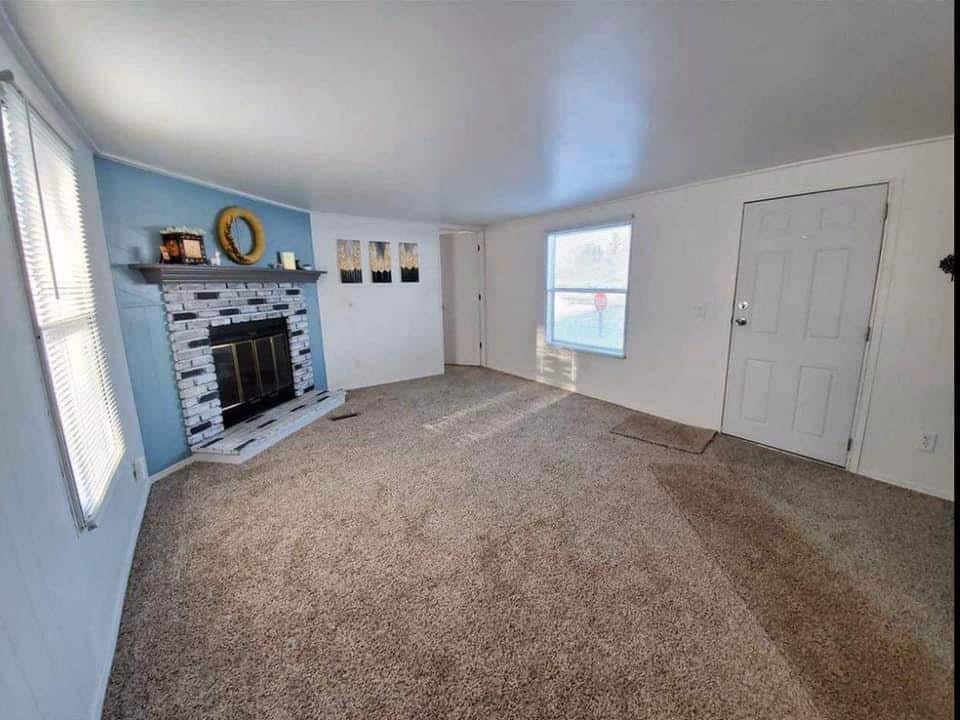 S mobile home interior fireplace