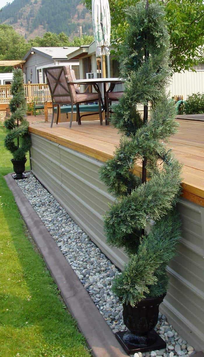 1978 Mobile Home Remodel Landscaping Around The Deck