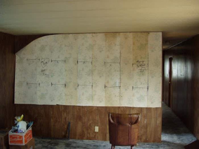 1978 Mobile Home Remodel Living Room Wall Before