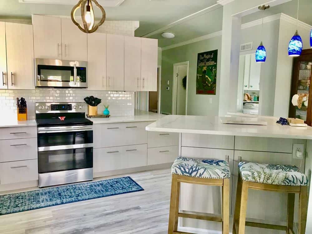 1988 Fuqua Double Wide Manufactured Home Remodel Kitchen After