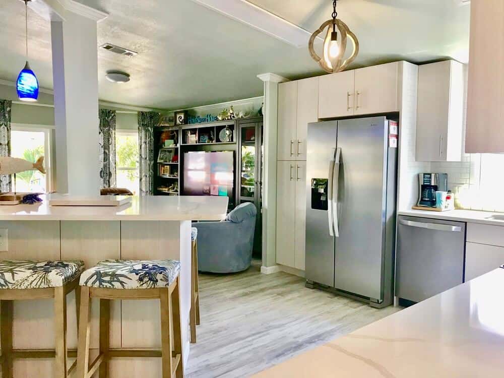 1988 Fuqua Double Wide Manufactured Home Remodel Kitchen And Living Room After