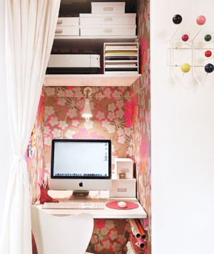 19 Great Home Office Ideas for Small Mobile Homes -  repurposed closet 
