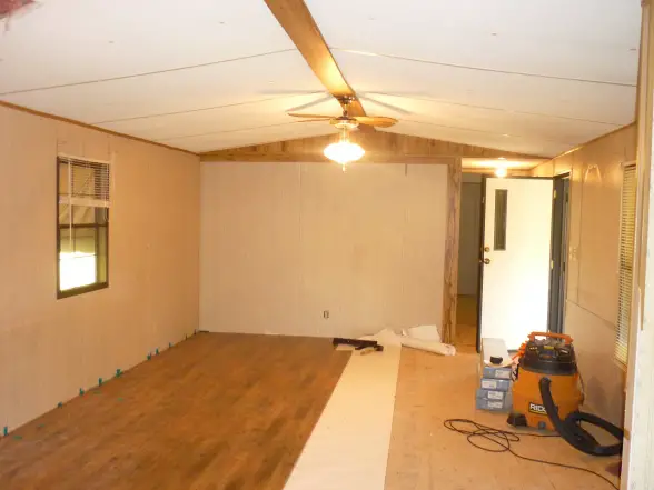 modern single wide mobile home update-during the remodel