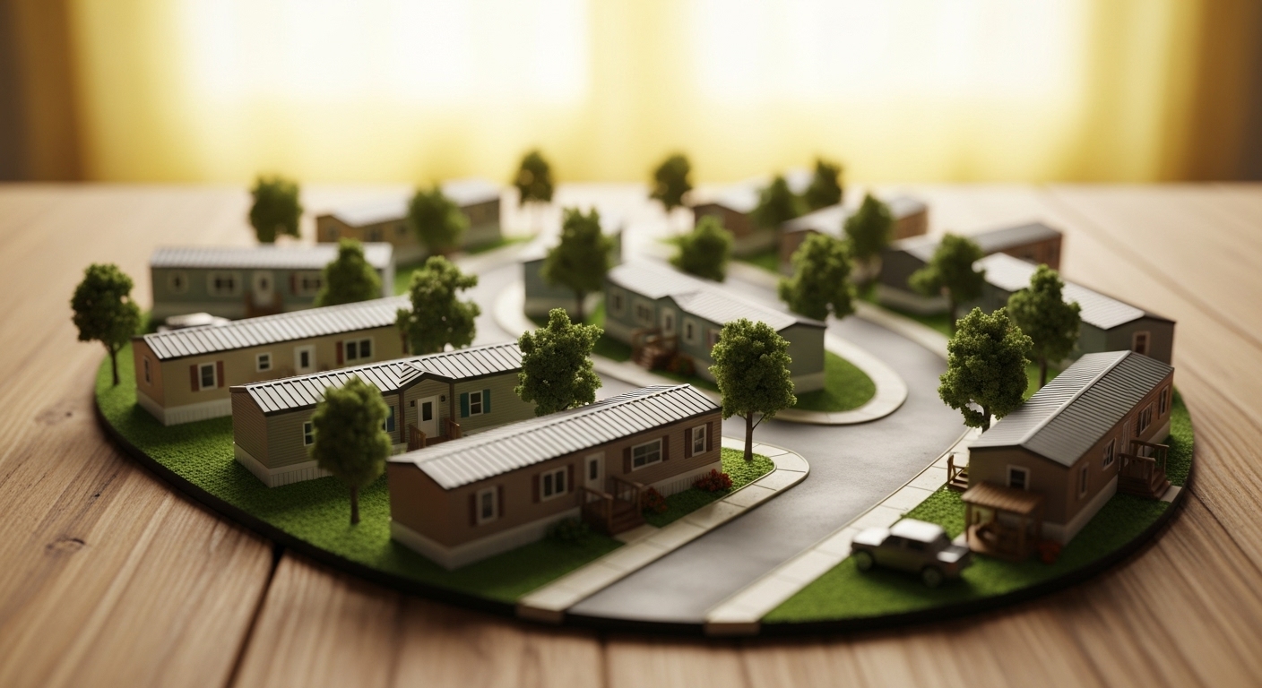 manufactured home park concept on table ai