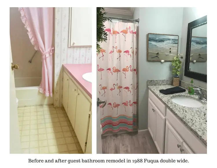 Before And After Guest Bathroom Remodel In 1988 Fuqua Double Wide.