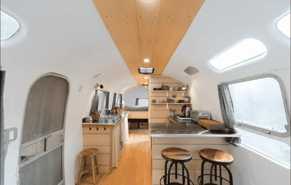 S Airstream Renovation Kitchen