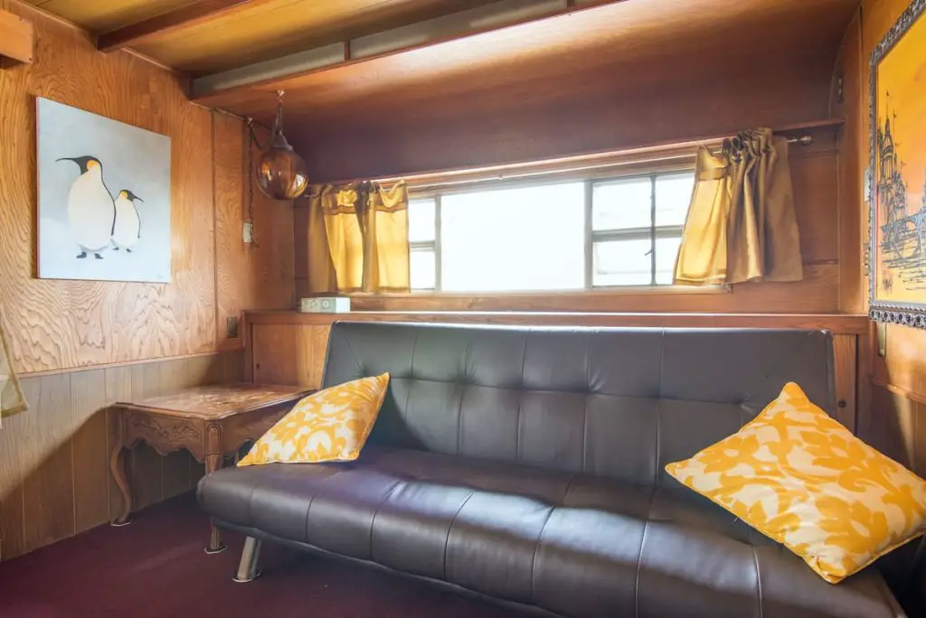 60s custom trailer futon 1 | mobile home living