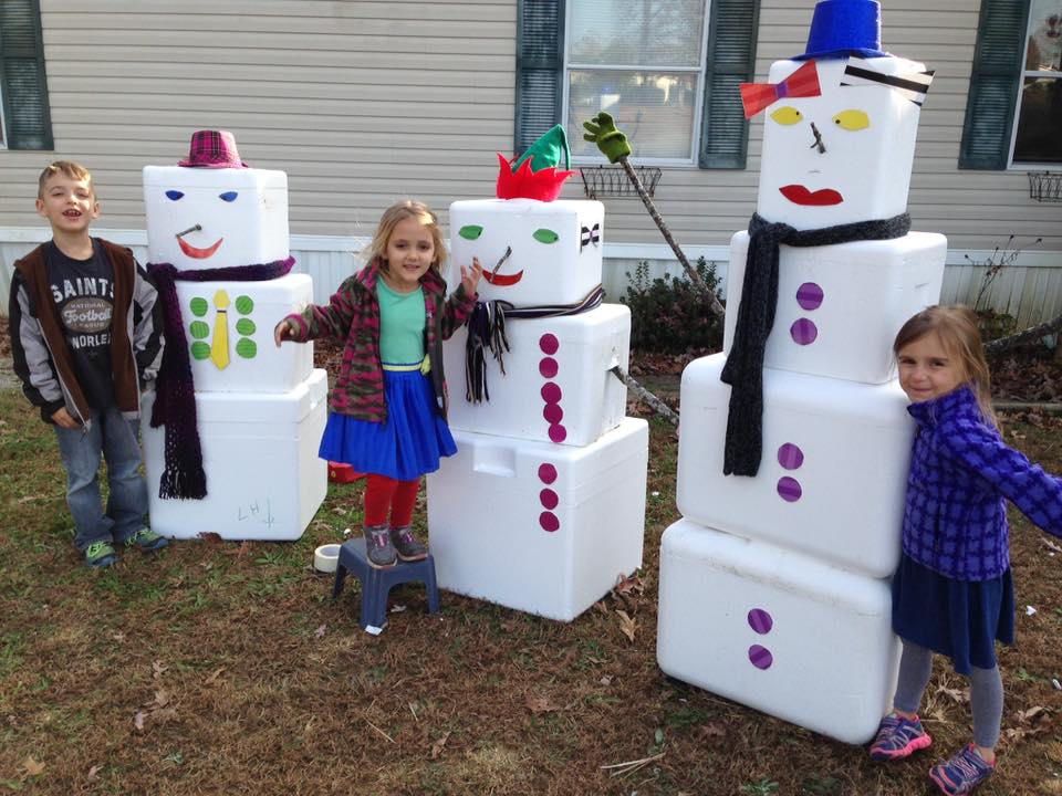 Linda Harp Snowman From Styrofoam Coolers Mobile Home Living