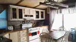 Mobile Home Gets Rustic Farmhouse Kitchen Makeover