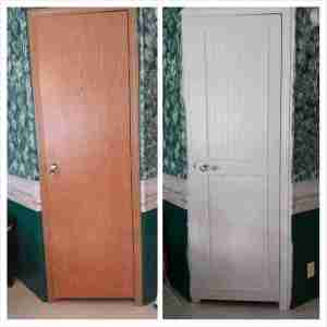 before and after interior door makeover
