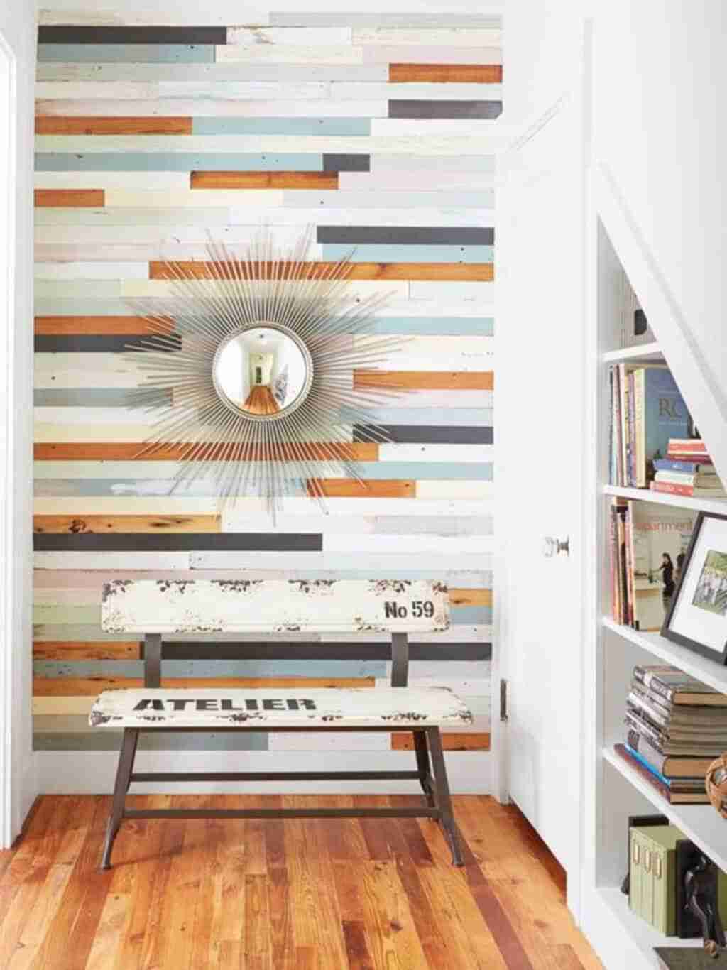 colorful wood as accent walls