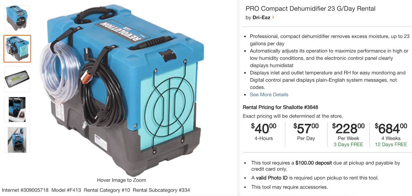 Dehumidifier for rent at home depot | mobile home living