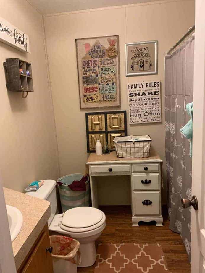 Georgia-mobile home for sale with cute vintage bathroom