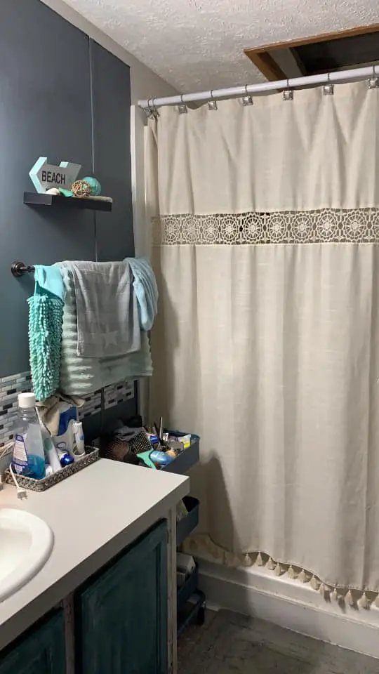 Mobile Home Transformations, Mobile Home Bathroom Window Curtains