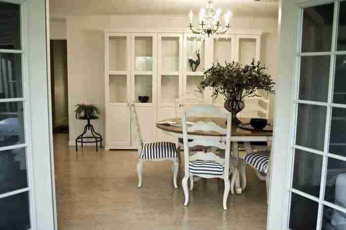 mobile home dining room with painted walls wide-dining room with bookcase