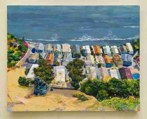 Mobile home art aerial park view