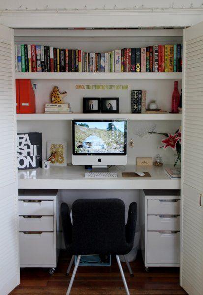 Mobile home closet office | mobile home living