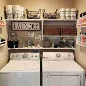Shelving And Baskets For Laundry Room