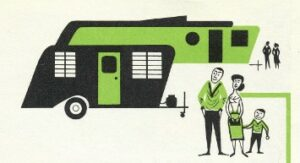Abstract Geometric Design vintage family with trailers