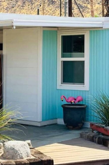 cute teal single wide mobile home