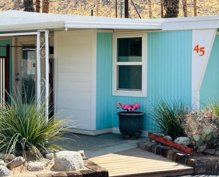 cute teal single wide mobile home