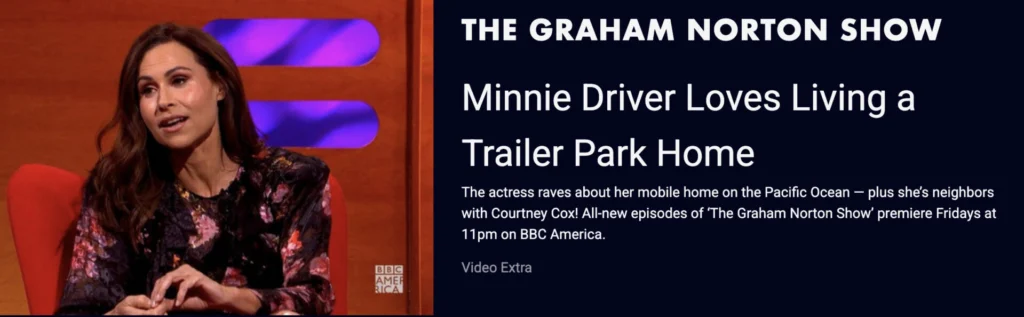 minnie driver is anotheof the celebrities that have lived in amobile home
