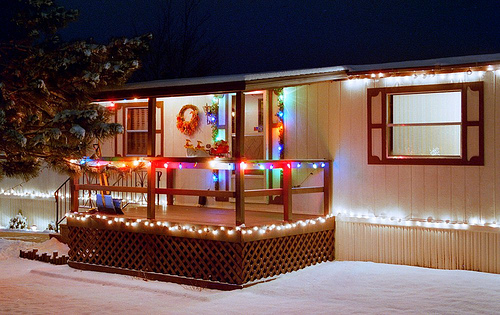 Mobile home park christmas lights