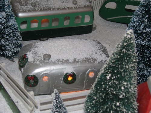 Toy trailer in christmas scene