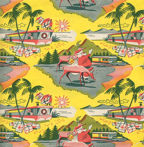 Santa & trailer christmas wrap