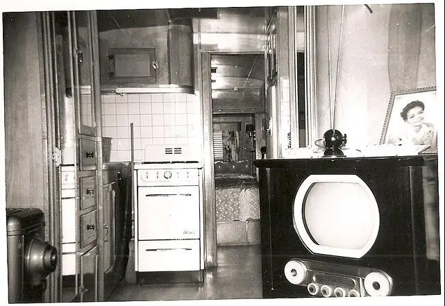 Vintage trailer parks and campground images-atomic hot links ft benning ga 1953 or 55 interior