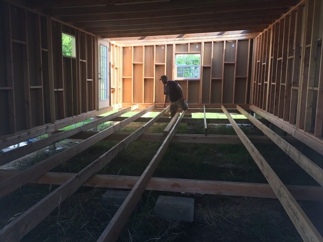 Addition being built onto 1985 Liberty single wide mobile home remodel  - framing 