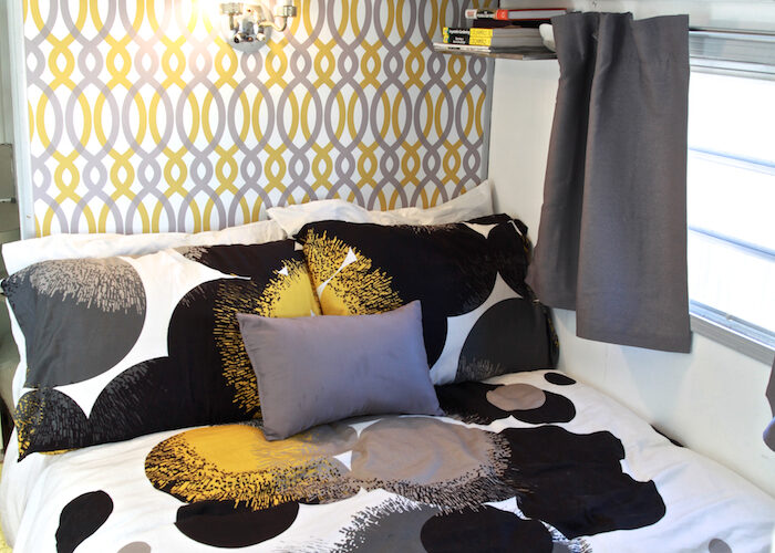camper renovation - after - bedroom
