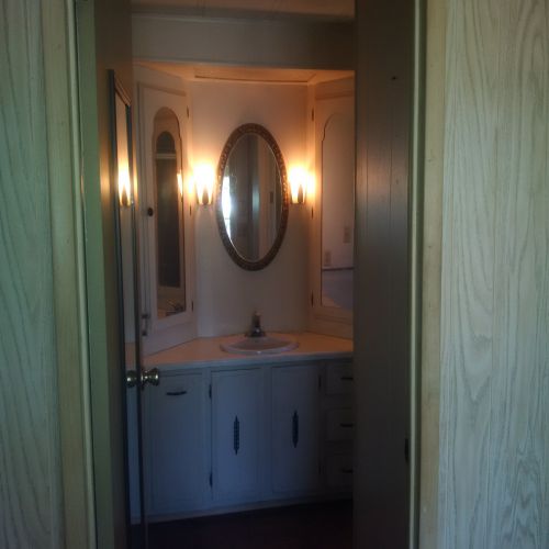 $45,000 manufactured home renovation - bathroom before
