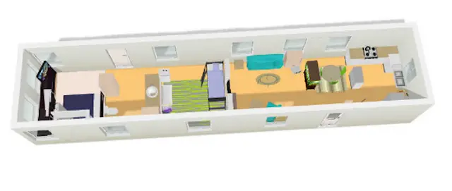 Creating Storage in a Mobile Home with a Window Seat - single wide layout