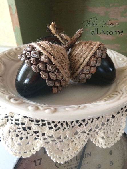 Cheap DIY Fall Decorating Ideas -acorns made from plastic eggs