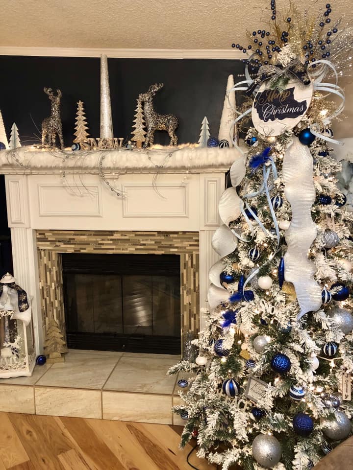 David n donita cantrell christmas tree and fireplace